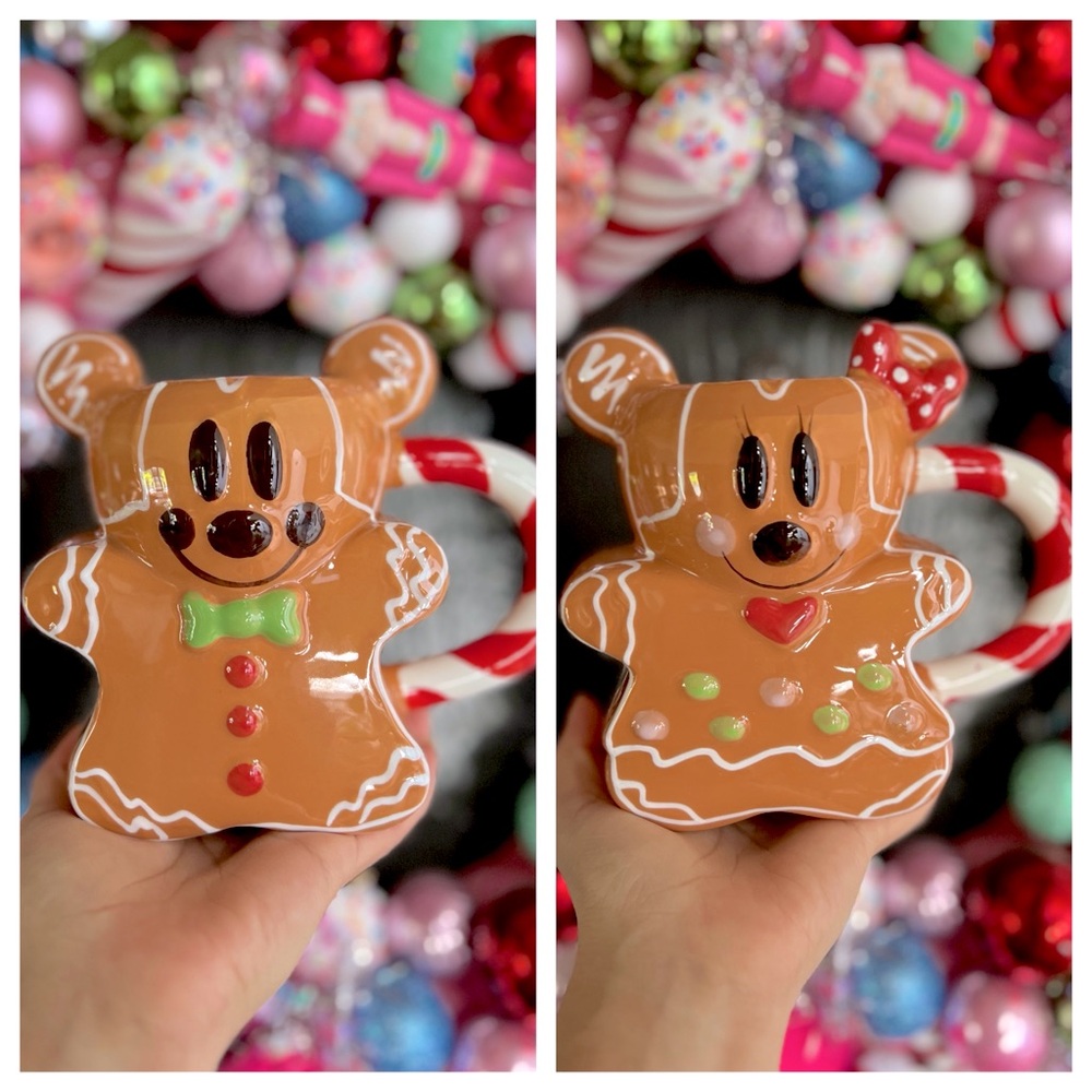 ✨NEW🍪Mickey and Minnie Gingerbread Christmas Mug SET🎁